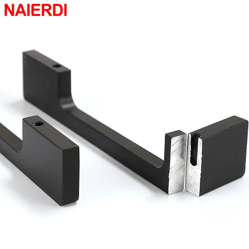 NAIERDI American Handles Cabinet Door Handle Knob 800mm 1000mm Long Handles Matte Black Gold Furniture Handles Wardrobe Hardware