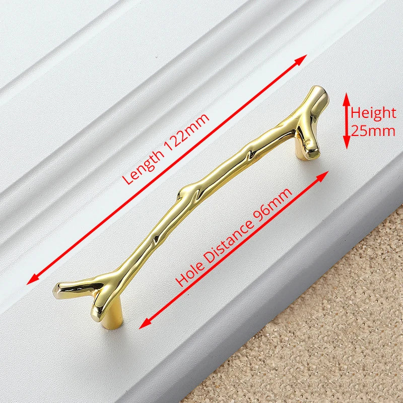 KAK 10pcs Tree Branch Furniture Handle 96mm 128mm Black Silver Bronze Kitchen Cabinet Handles Drawer Knobs Door Pulls Hardware