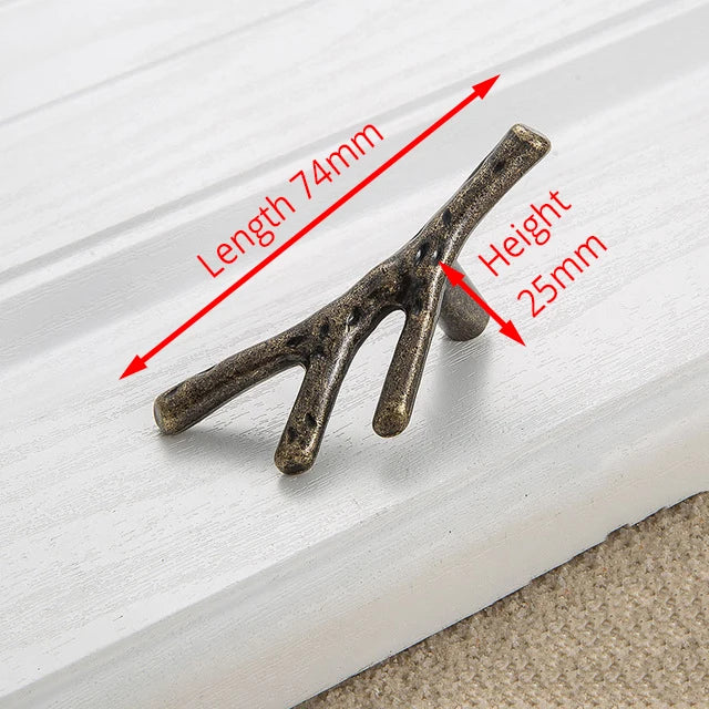 KAK 10pcs Tree Branch Furniture Handle 96mm 128mm Black Silver Bronze Kitchen Cabinet Handles Drawer Knobs Door Pulls Hardware