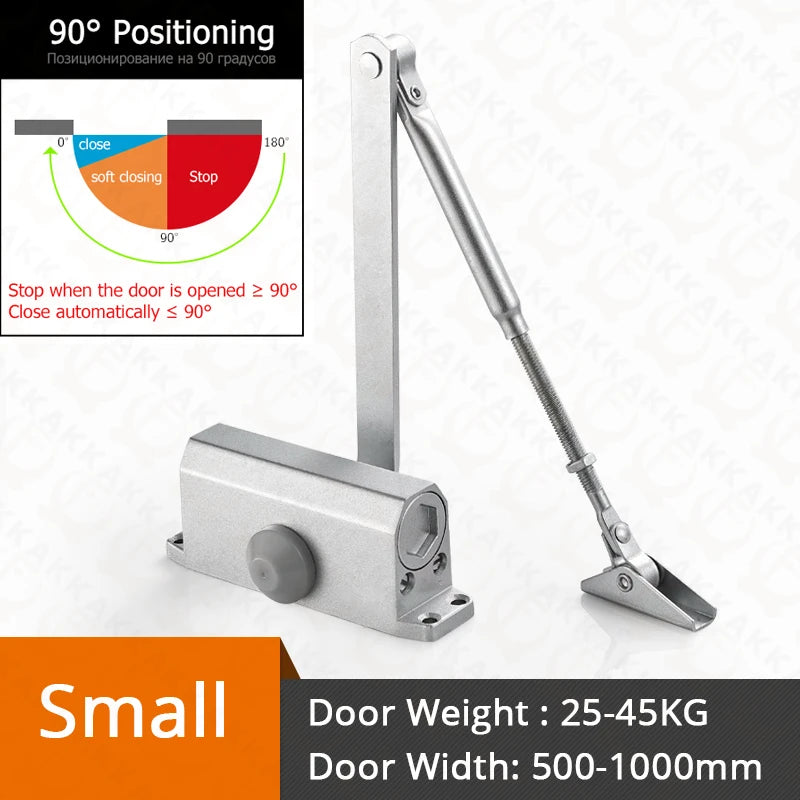 KAK Automatic Door Closer 2 Spring Hydraulic Buffer Adjustable Door Stopper Speed Mute Closing For 25 to 80KG Door Hardware