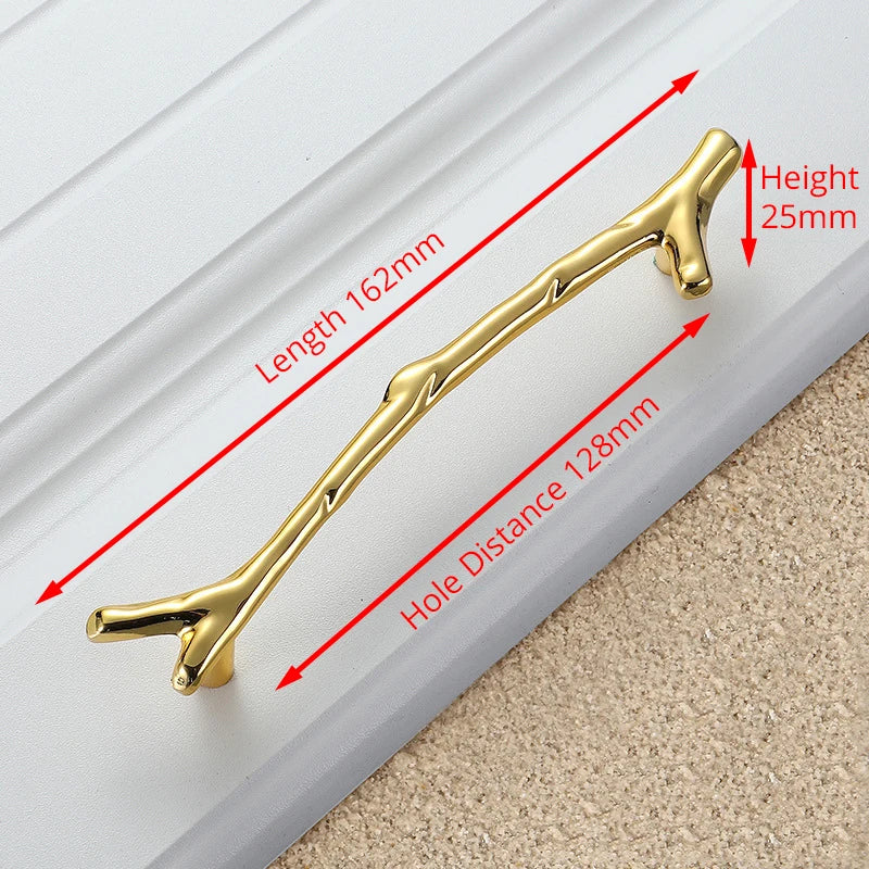 KAK 10pcs Tree Branch Furniture Handle 96mm 128mm Black Silver Bronze Kitchen Cabinet Handles Drawer Knobs Door Pulls Hardware