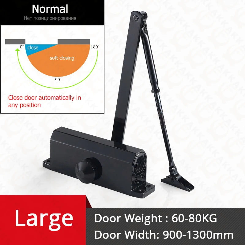 KAK Automatic Door Closer 2 Spring Hydraulic Buffer Adjustable Door Stopper Speed Mute Closing For 25 to 80KG Door Hardware