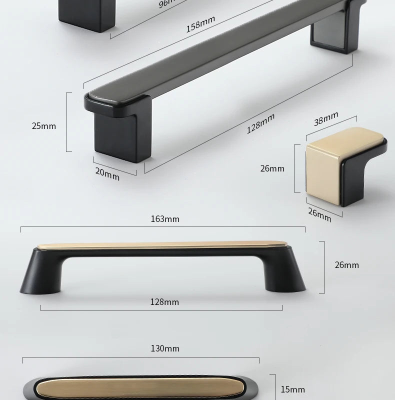 WV Luxury Kitchen Cabinet Storage Handles Dressers Closet Cupboard Drawer Knobs Cabinet Door Handles Wardrobe Furniture Hardware