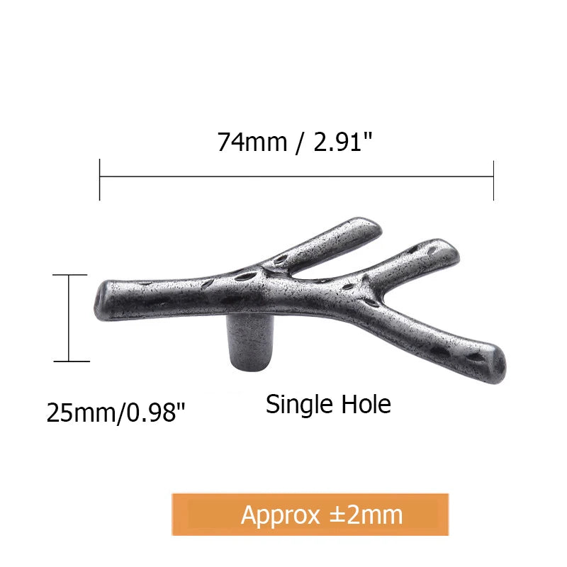 KAK 10pcs Tree Branch Furniture Handle 96mm 128mm Black Silver Bronze Kitchen Cabinet Handles Drawer Knobs Door Pulls Hardware