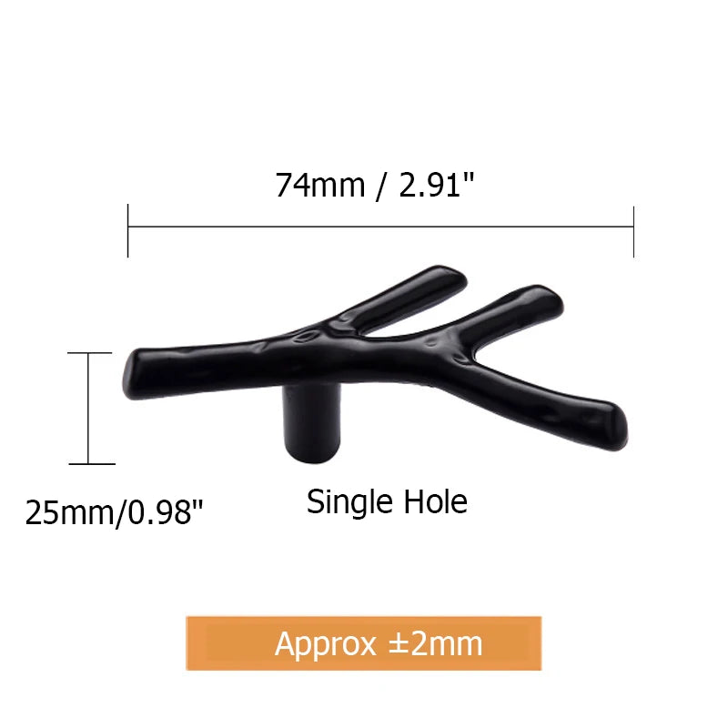 KAK 10pcs Tree Branch Furniture Handle 96mm 128mm Black Silver Bronze Kitchen Cabinet Handles Drawer Knobs Door Pulls Hardware