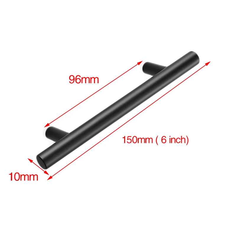 KAK 2" ~ 24'' Kitchen Door T Bar Straight Handle Knobs Cabinet Pull Diameter 10mm Stainless Steel Handles Furniture Hardware