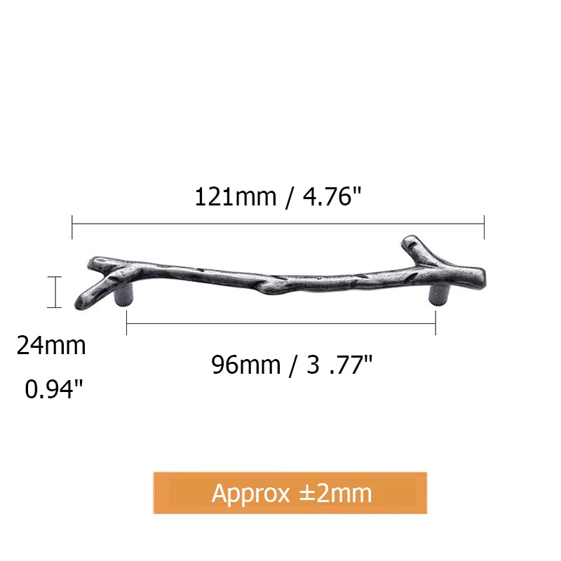 KAK 10pcs Tree Branch Furniture Handle 96mm 128mm Black Silver Bronze Kitchen Cabinet Handles Drawer Knobs Door Pulls Hardware
