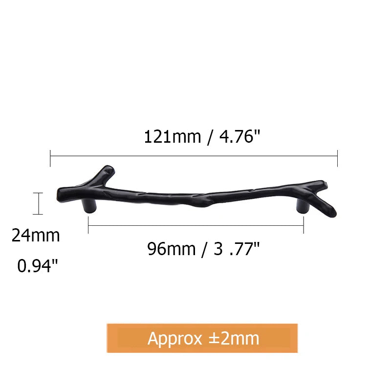 KAK 10pcs Tree Branch Furniture Handle 96mm 128mm Black Silver Bronze Kitchen Cabinet Handles Drawer Knobs Door Pulls Hardware