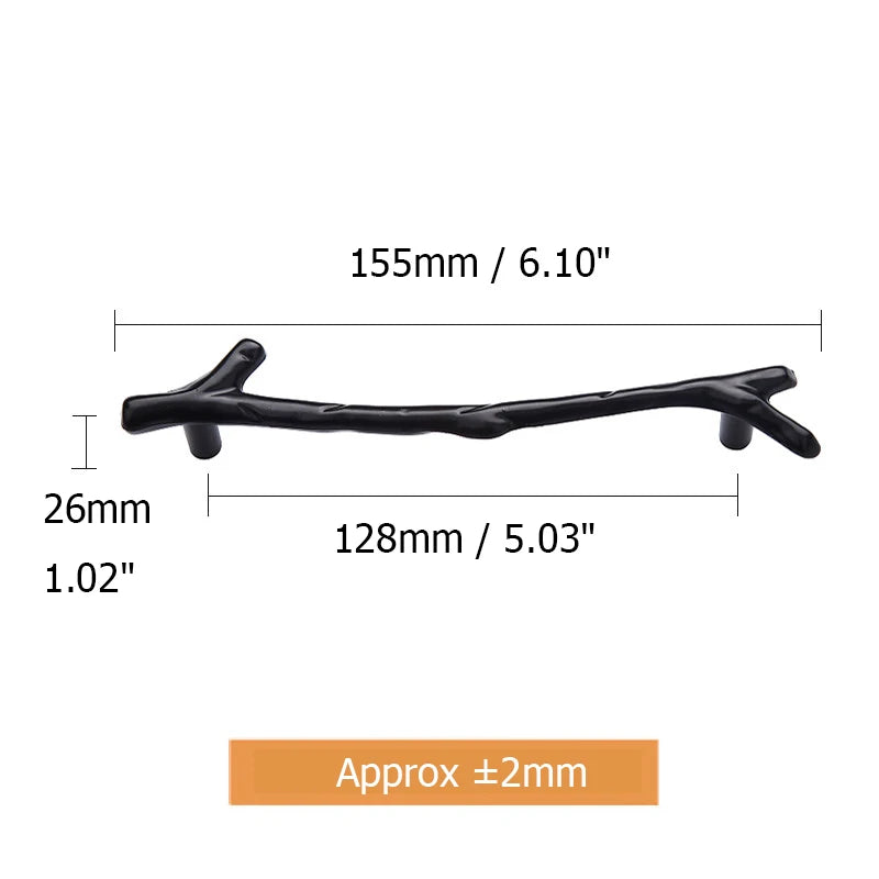 KAK 10pcs Tree Branch Furniture Handle 96mm 128mm Black Silver Bronze Kitchen Cabinet Handles Drawer Knobs Door Pulls Hardware