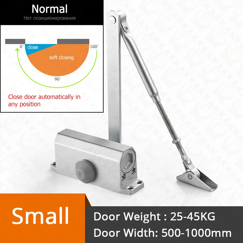 KAK Automatic Door Closer 2 Spring Hydraulic Buffer Adjustable Door Stopper Speed Mute Closing For 25 to 80KG Door Hardware