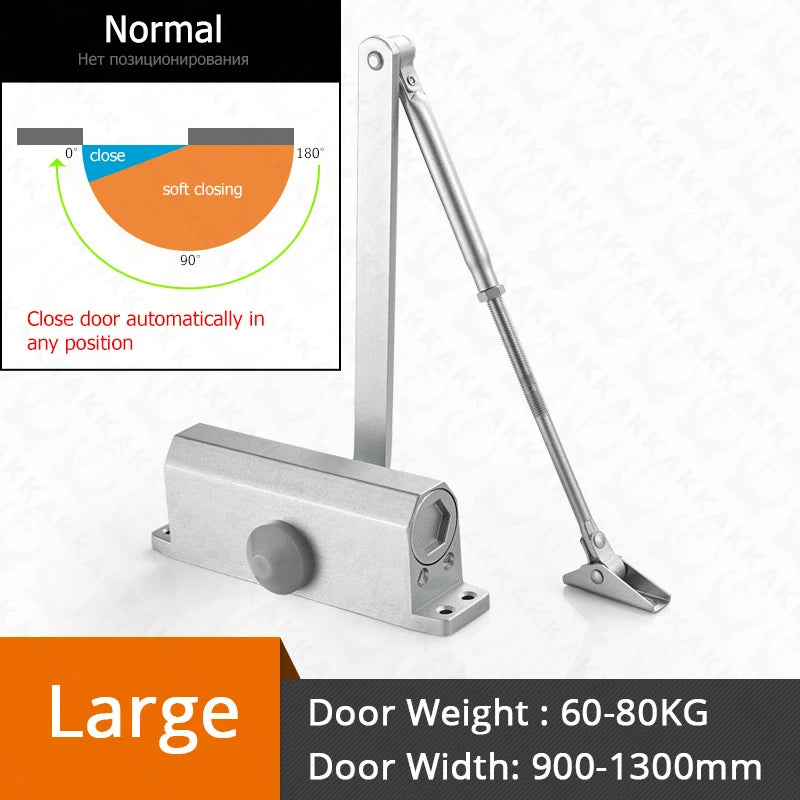 KAK Automatic Door Closer 2 Spring Hydraulic Buffer Adjustable Door Stopper Speed Mute Closing For 25 to 80KG Door Hardware