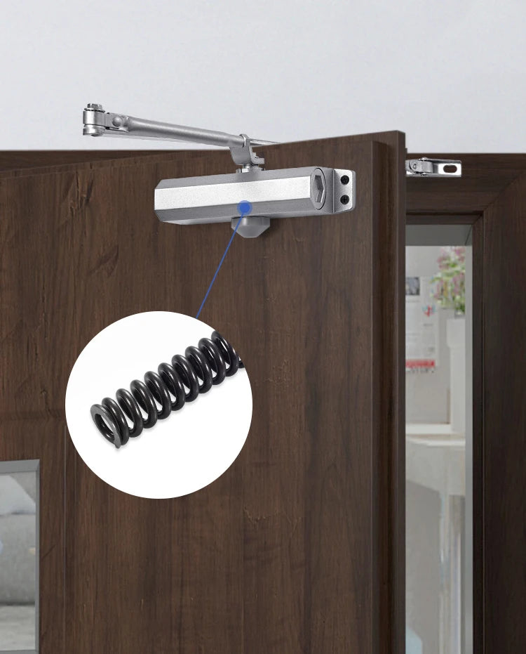 KAK Automatic Door Closer 2 Spring Hydraulic Buffer Adjustable Door Stopper Speed Mute Closing For 25 to 80KG Door Hardware