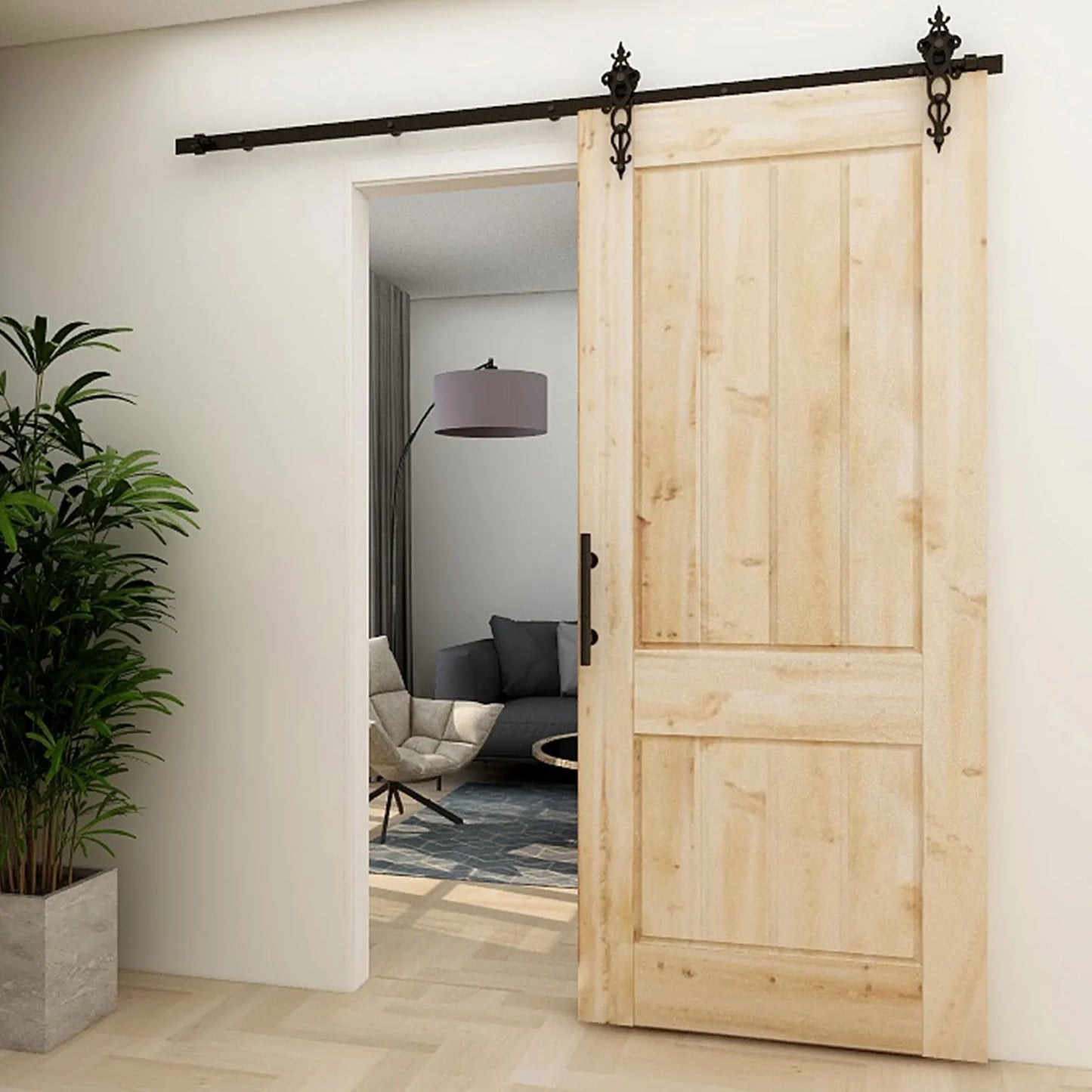 WOLFBIRD Sliding Barn Door Handle Pull Cabinet Flush Hardware Set Wood Door Handle Interior Door Furniture Handle Hardware