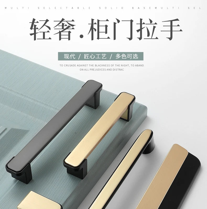 WV Luxury Kitchen Cabinet Storage Handles Dressers Closet Cupboard Drawer Knobs Cabinet Door Handles Wardrobe Furniture Hardware