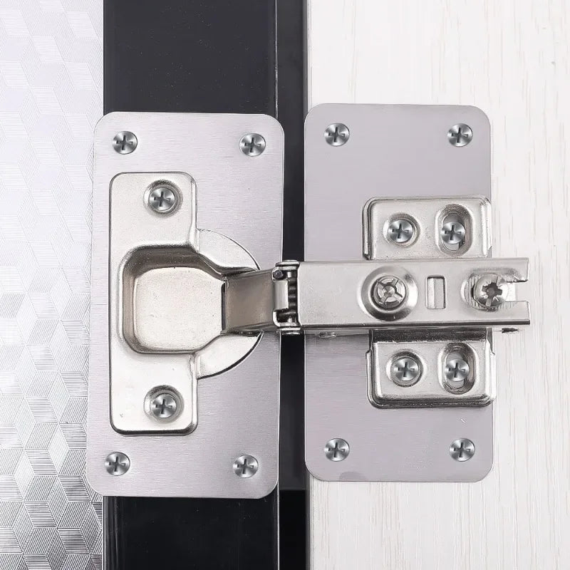 Cabinet Hinge Repair Plate Kit Stainless Steel Furniture Drawer Door Hinge Mounting Plate with Screw Flat Fixing Brackets Tools