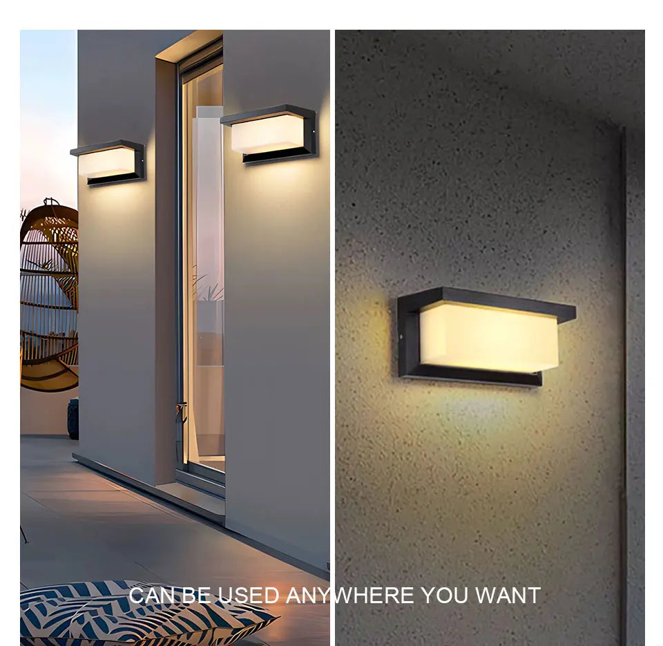 LED Wall Light With Motion Sensor AC85-265V Exterior Anthracite Porch Balcony Garden Courtyard Lamp Retro For Porche Stair