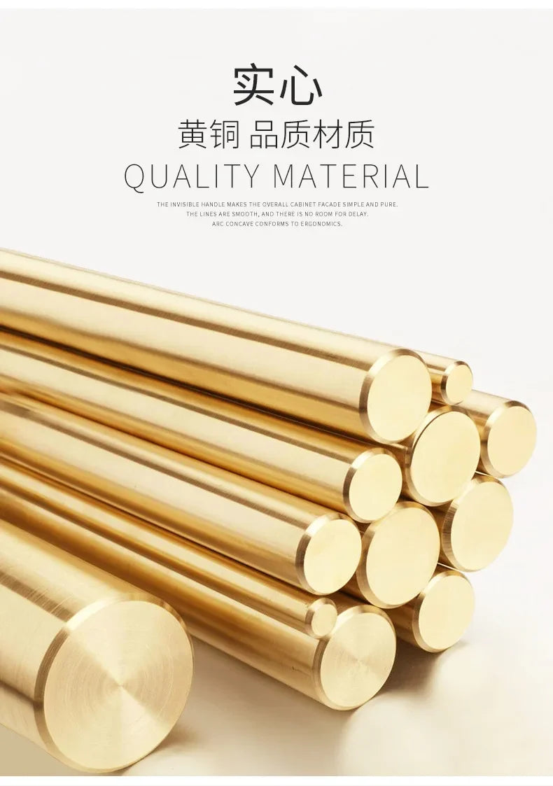 Brass Furniture Handles Modern Wardrobe Dresser Cupboard Cabinet Drawer Knobs Kitchen Cabinet Handles Refrigerator Door Pulls