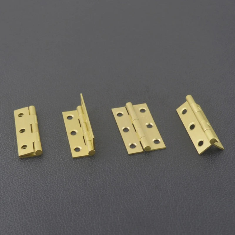 10 Pcs/Bag Brushed & Sealed Brass Hinges Jewelry Box Door Kitchen Cabinet Door Copper Hinges Small Box Exquisite Hinges