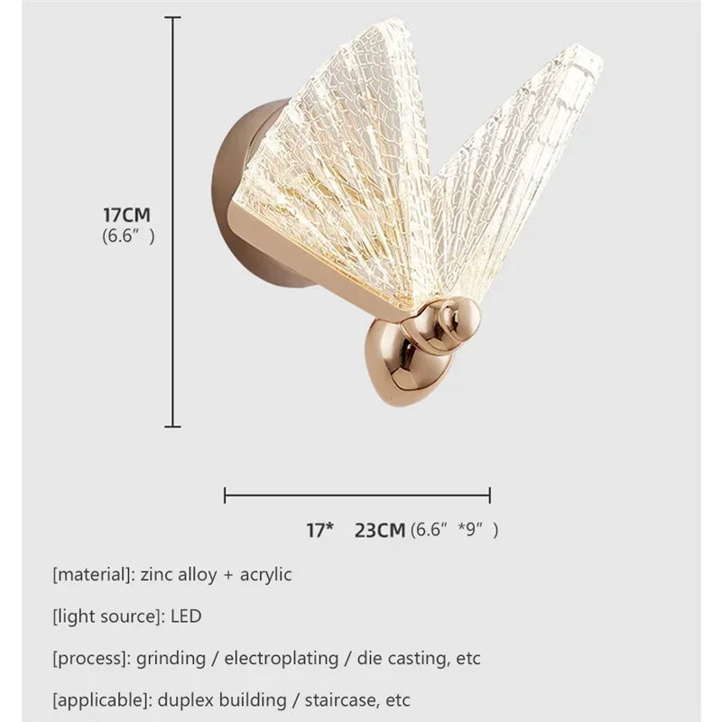 TEMAR Nordic Creative Butterfly Wall Lights Sconces Modern LED Lamps Fixtures Decorative for Home