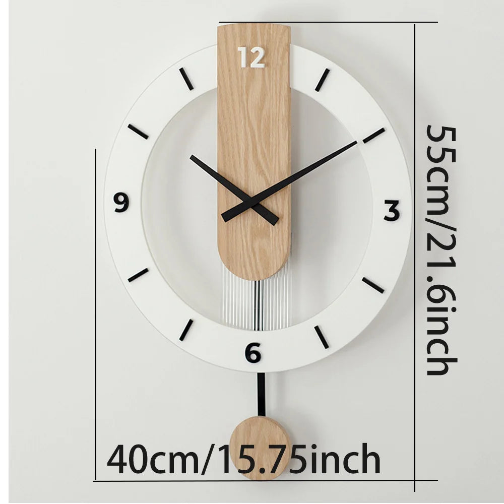 A minimalist style wall clock with no ticking sound, 15.75 inches, suitable for living rooms, bedrooms, dining rooms, and office