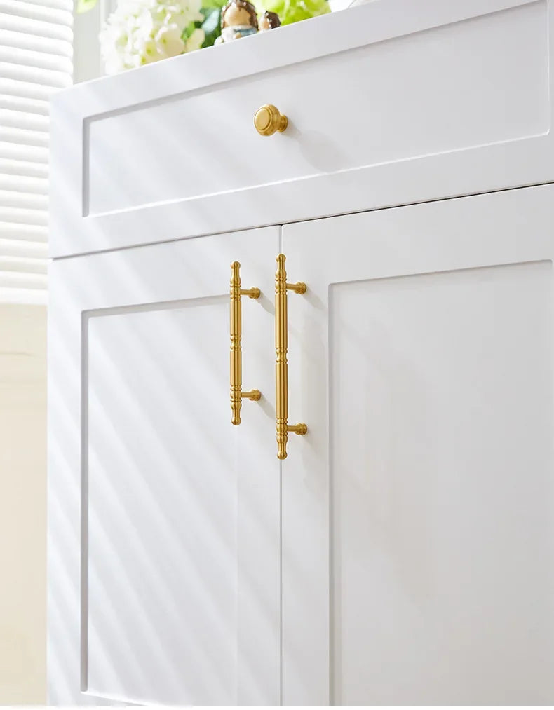 Brass Furniture Handles Modern Wardrobe Dresser Cupboard Cabinet Drawer Knobs Kitchen Cabinet Handles Refrigerator Door Pulls