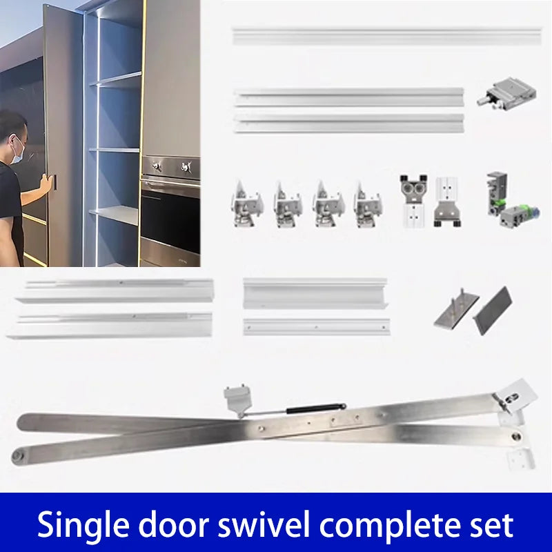 New Hidden Butterfly Door Slide Hardware Track Side-mounted Plug-in Folding Door Hardware Kit Furniture Hinges for Cabinet