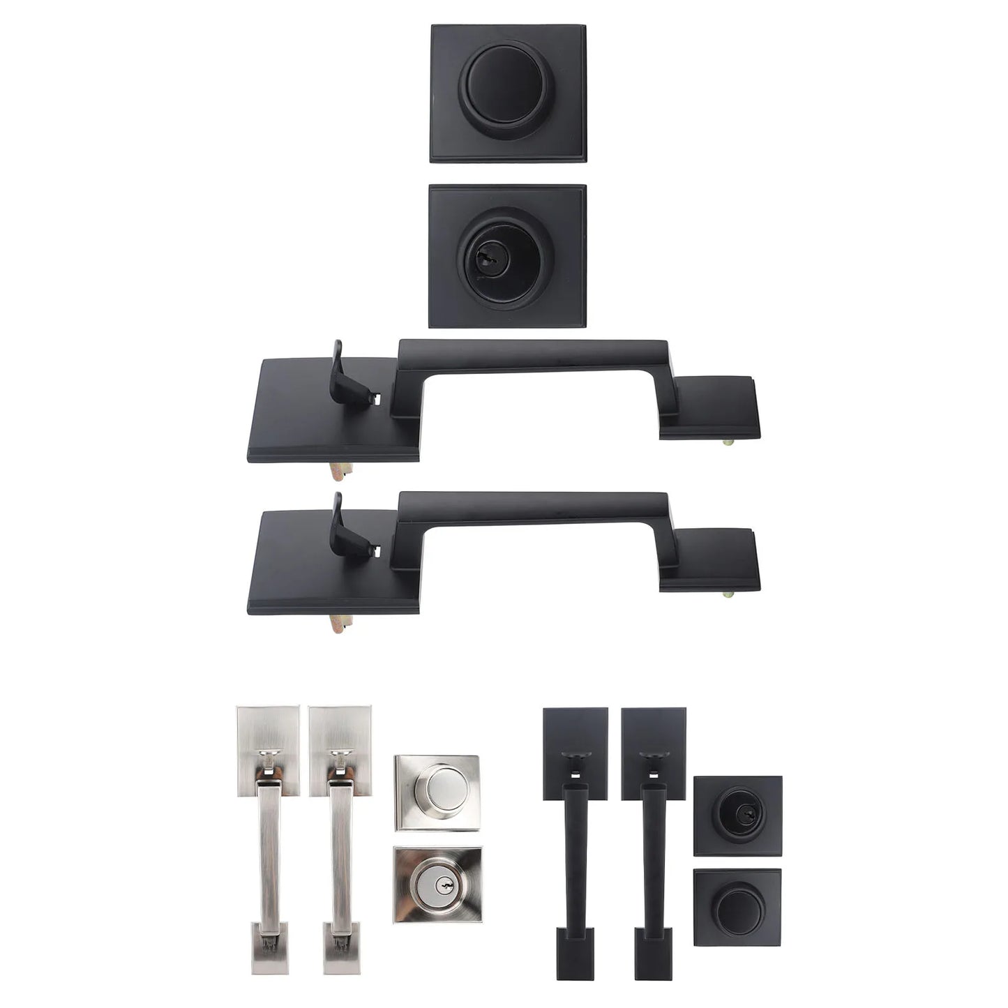 Door Handle Set Handle Set Double Door Handle Set Hole Spacing Adjustable Heavy Duty Modern Double Front Door Handle Set