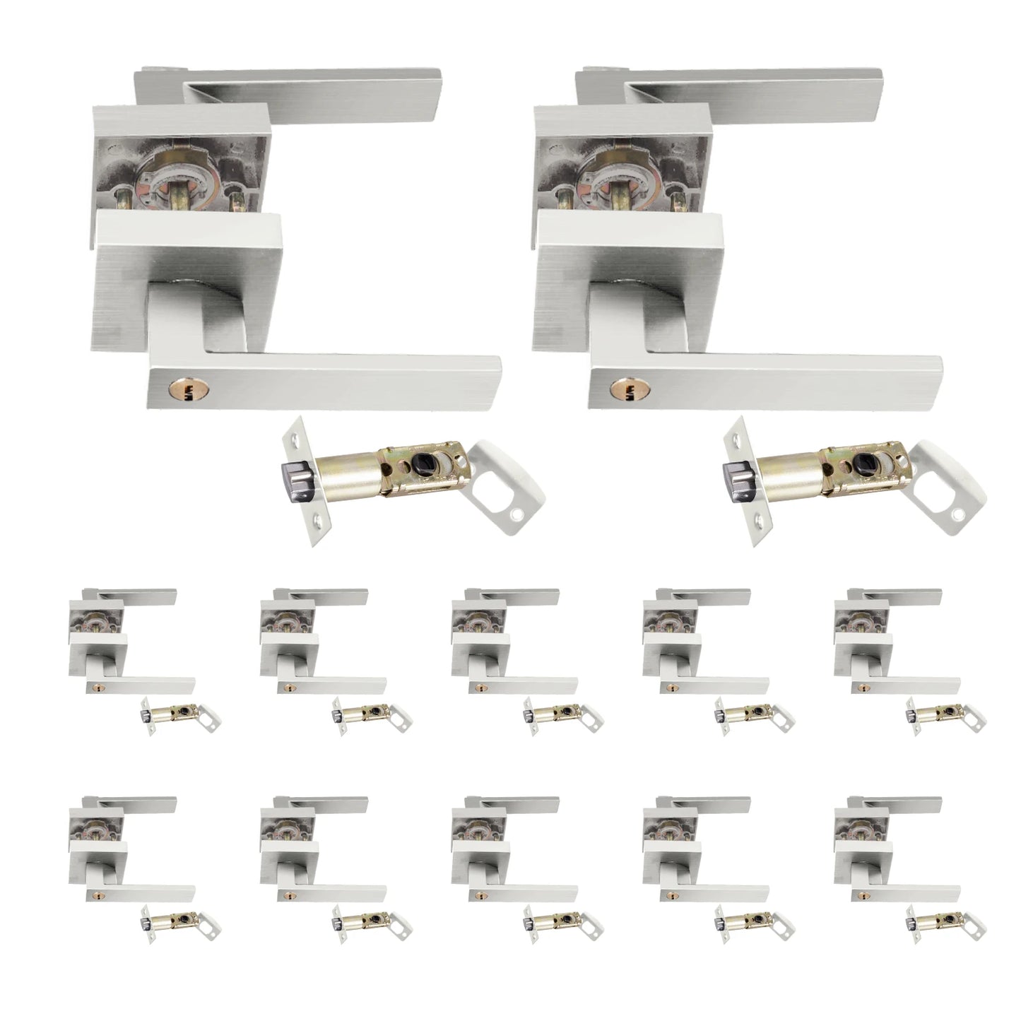 Door Lever Handle | Heavy Duty Door Lever Lock | 12 Pieces Anti-Theft Handlesets, Entrance Handle for Bedroom Closet