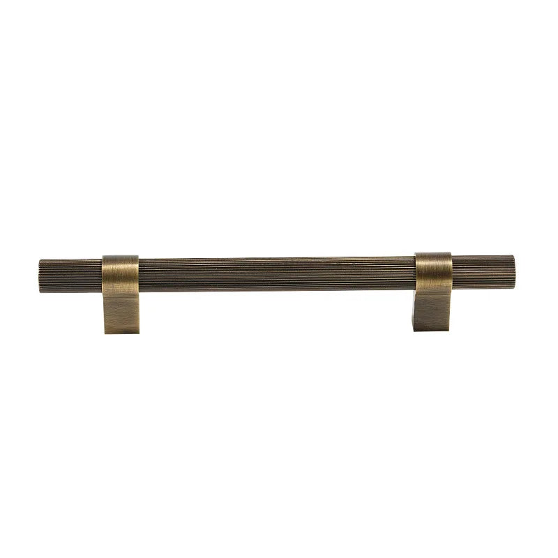Antique French Straight-Grain Wardrobe and Shoe Cabinet Solid Brass Pull Handle in Bronze Color Exposed Knob Furniture Handle