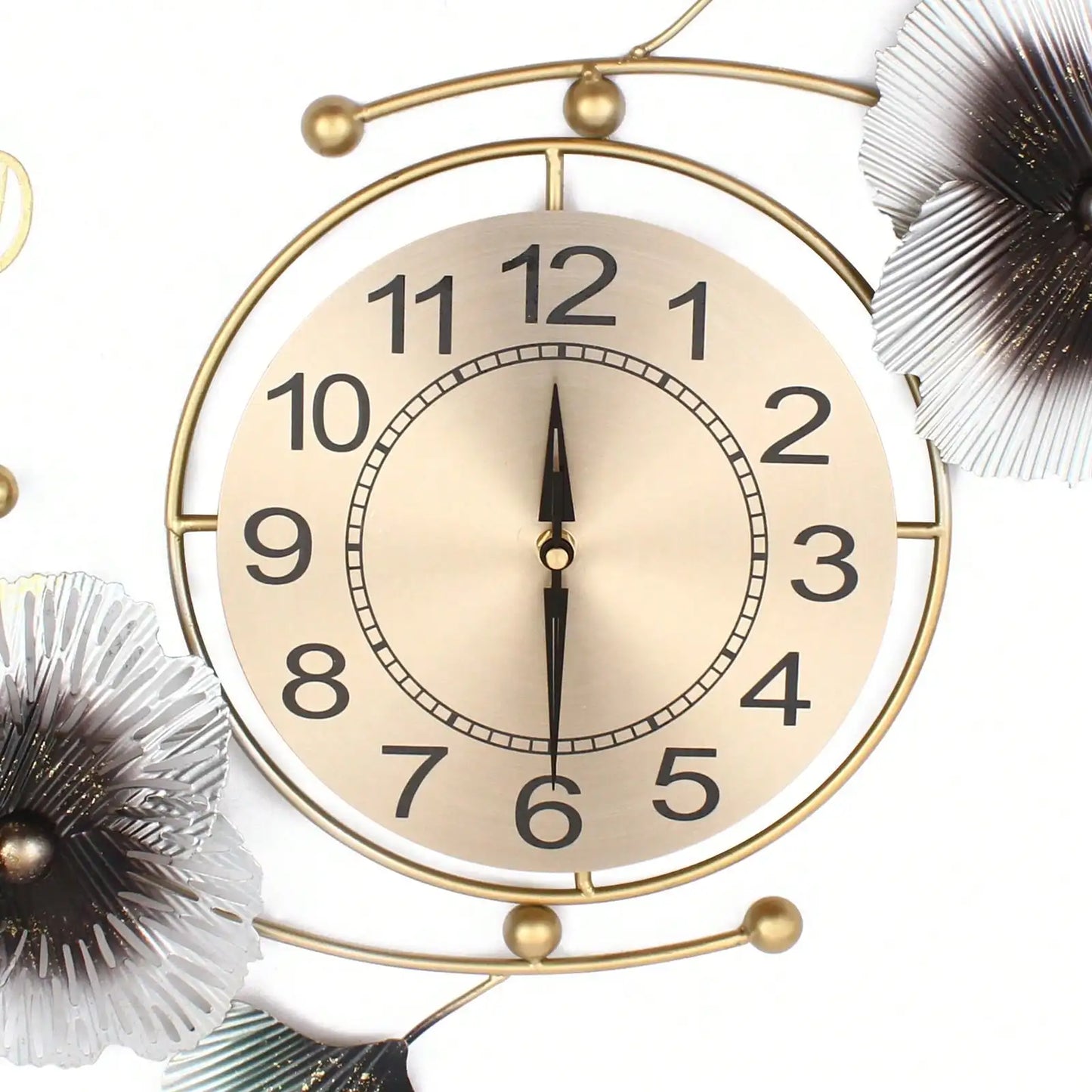 Large Luxury Ginkgo Leaf Mute Wall Clock 90*45cm For Living Room Office Decor Light Luxury Atmosphere Ginkgo Leaf Wall Clock