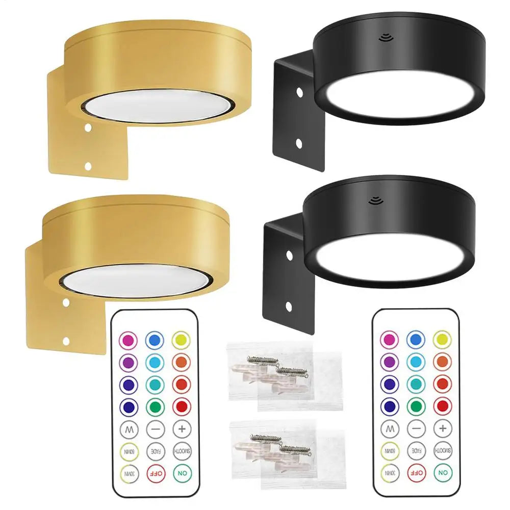 LED Magnetic Wall Sconce Lights Wall Mounted Lamp with Remote Control 13-Color RGB Painting Art Display Light Dimmable