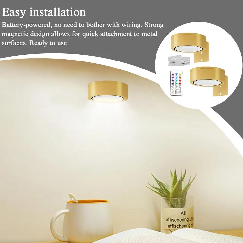 LED Magnetic Wall Sconce Lights Wall Mounted Lamp with Remote Control 13-Color RGB Painting Art Display Light Dimmable