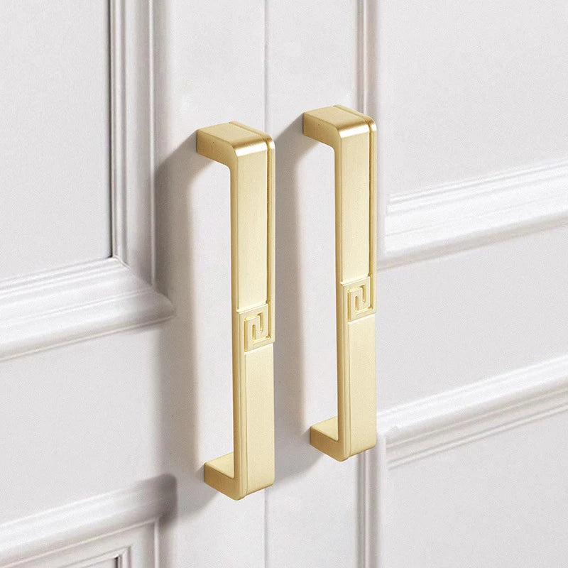 AOBT Brass Furniture Handles Nordic Fresh Chinese American Gold/Black/Bronze Cabinet Door Drawer Wardrobe Dresser Pulls Knobs