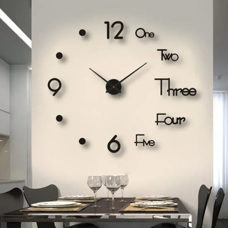 New 1pcs Creative luminous wall clock living room diy wall sticker clock mute clock wall home decoration