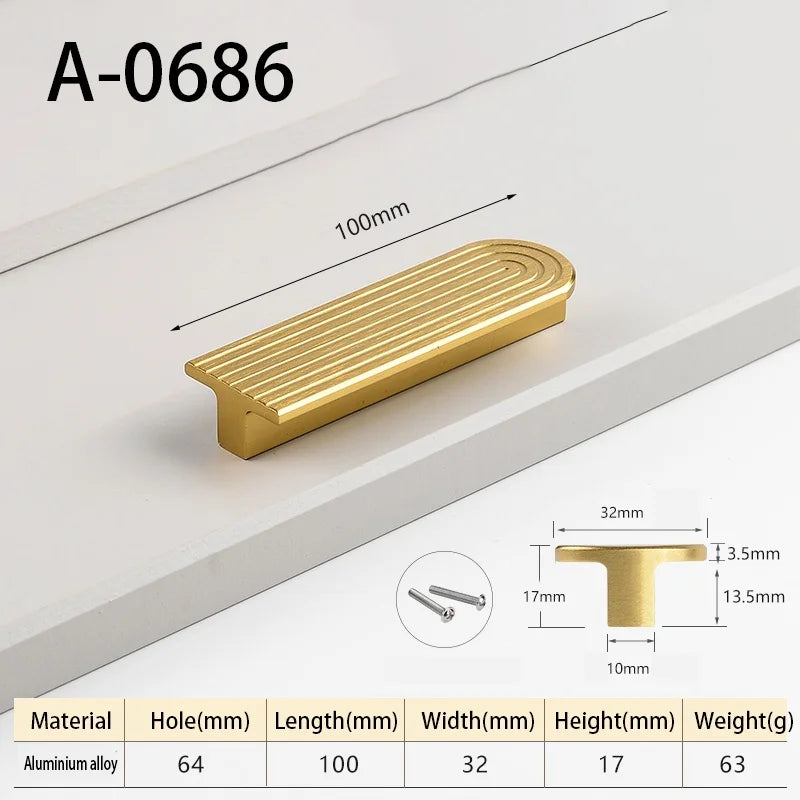 Round Unique Line Aluminium Alloy Furniture Door Knobs and Handles for Cabinet Kitchen Cupboard Drawer Pulls Home Decor Handles