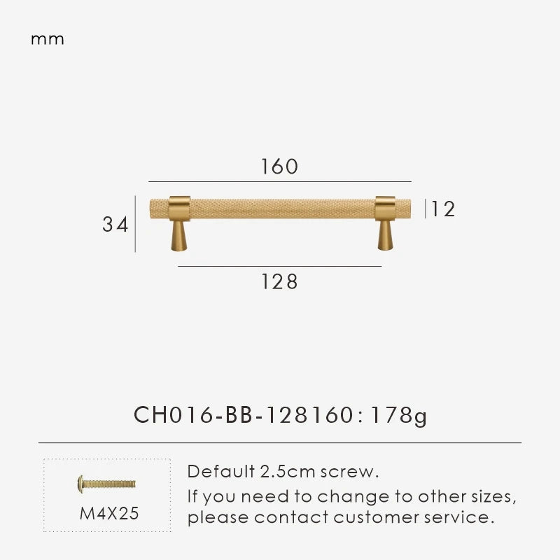 Nurlin Brass Diamond Cut Cross Knurl Pattern Cabinet Door Handle T-Bar Drawer Wardrobe Pull Drop Shipping Available