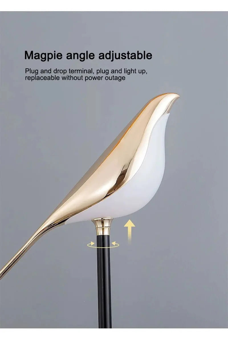Nordic Golden Bird LED Wall Lights Parlor Bar Creative Wall Lamps Novelty Sconces Bedroom Bedside Lamp Living Room Decoration