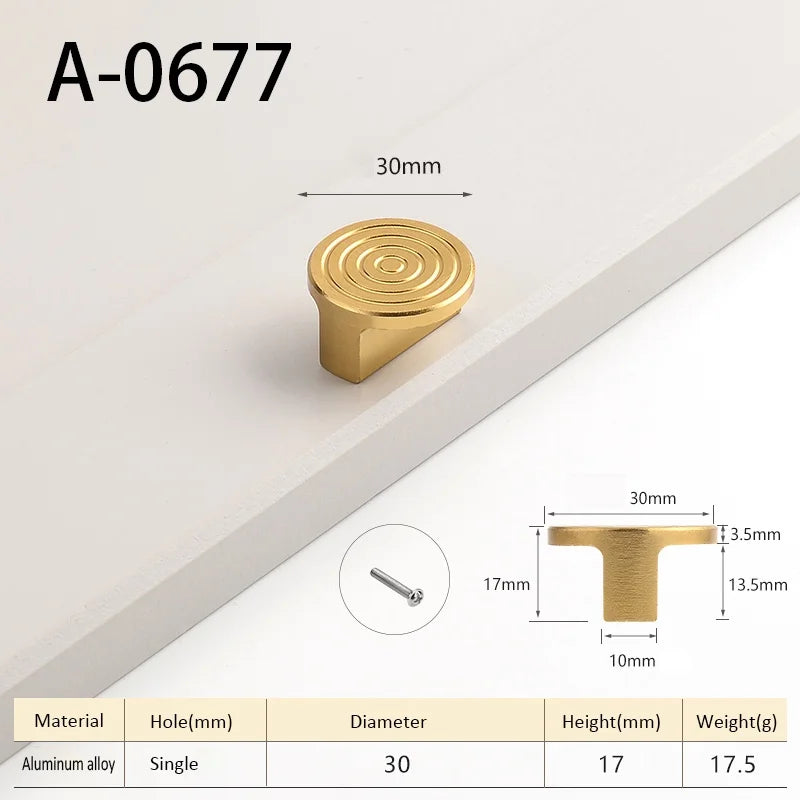 Round Unique Line Aluminium Alloy Furniture Door Knobs and Handles for Cabinet Kitchen Cupboard Drawer Pulls Home Decor Handles