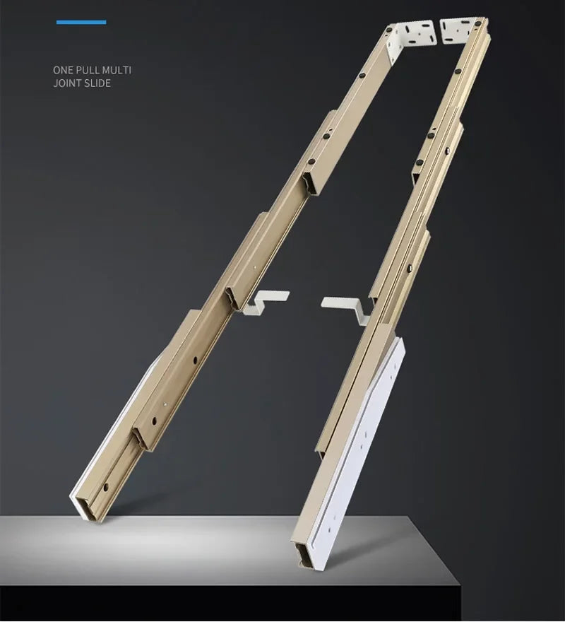 Simpler, flat push type,Concealed folding drawer slides , Aluminum telescopic table guide rail, Flat push folding desk hinge