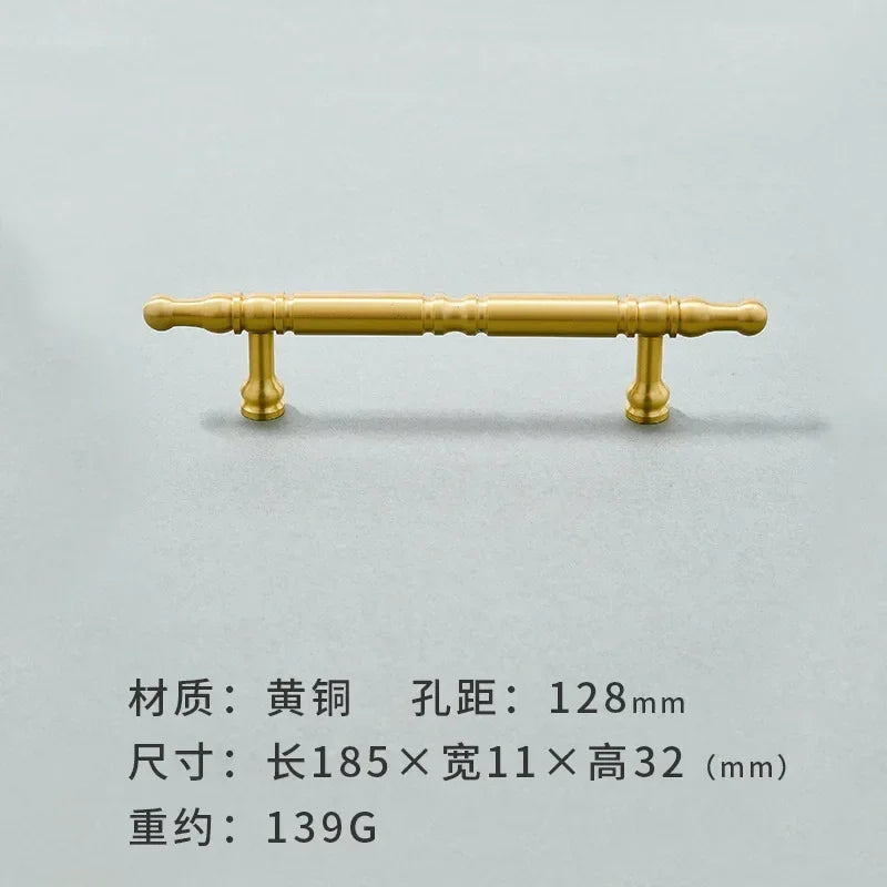 Brass Furniture Handles Modern Wardrobe Dresser Cupboard Cabinet Drawer Knobs Kitchen Cabinet Handles Refrigerator Door Pulls