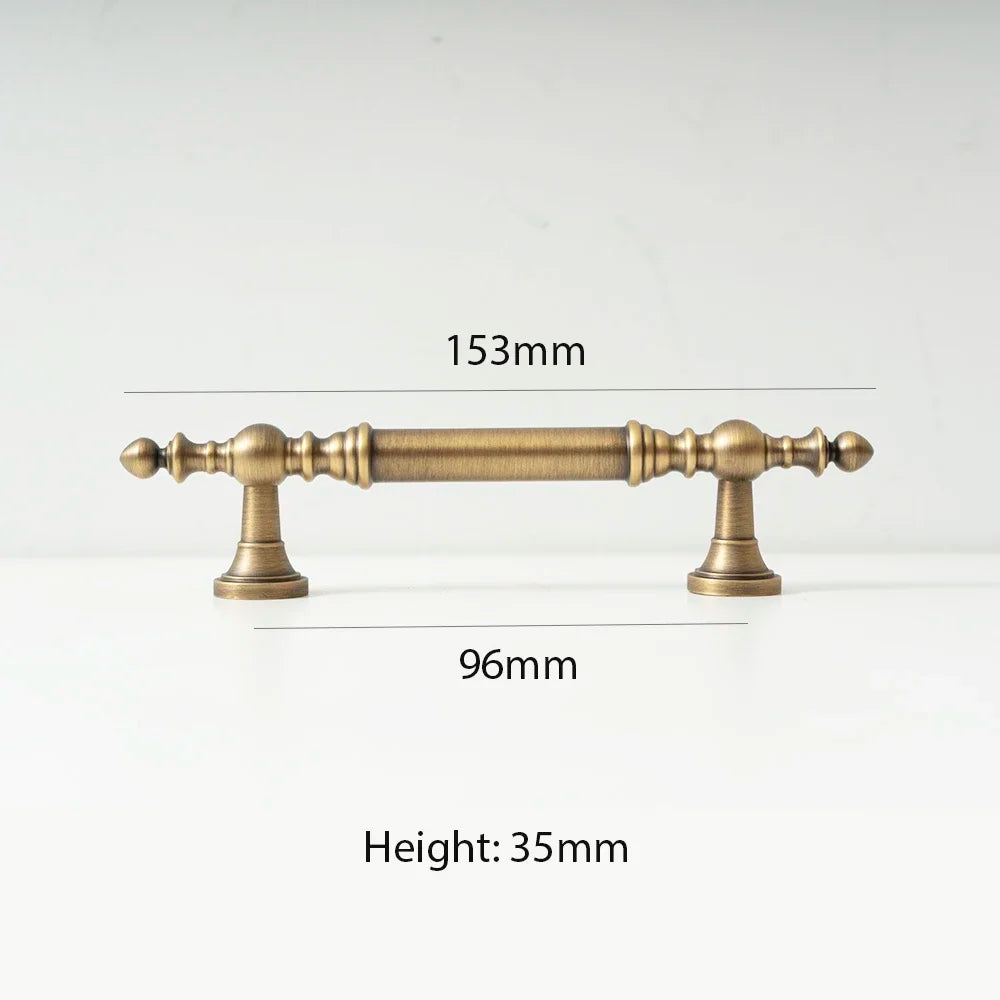 Vintage Bronze Solid Brass Handles for Bedroom Kitchen Cupboard Cabinets Door Knob Wardrobes Furniture Hardware 224mm