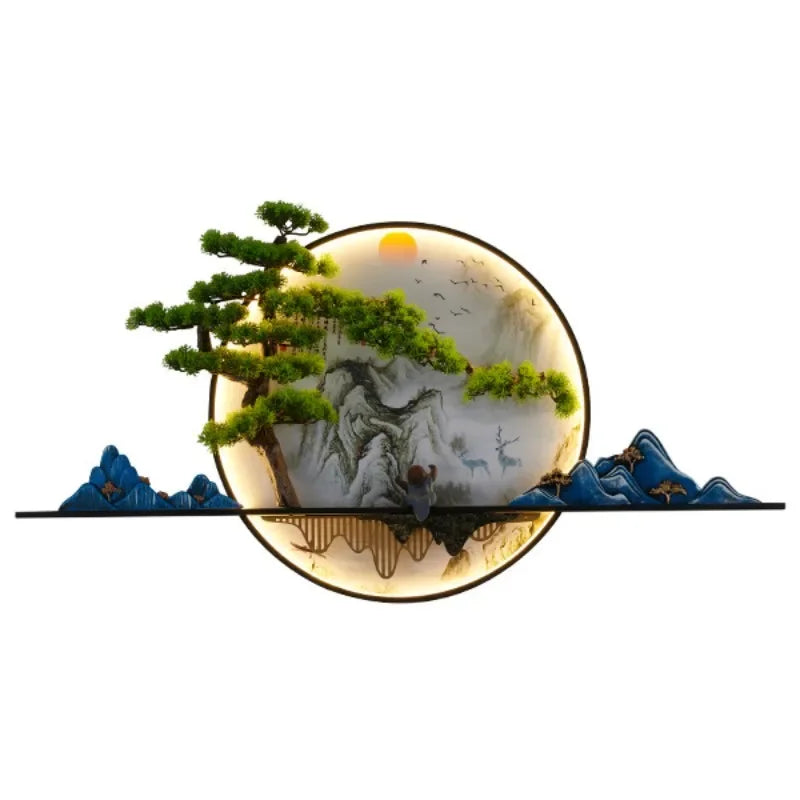RONIN Modern Wall Picture Light Inside Creative Chinese Landscape Mural Sconces Lamp LED for Home Living Bedroom Study