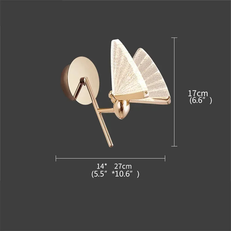 TEMAR Nordic Creative Butterfly Wall Lights Sconces Modern LED Lamps Fixtures Decorative for Home