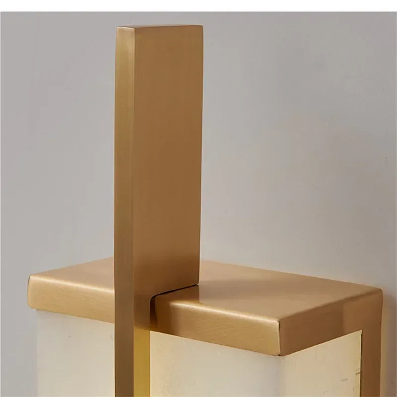 OUTELA Brass Wall Light LED Modern Luxury Marble Sconces Fixture Indoor Decor for Home Bedroom Living Room Corridor