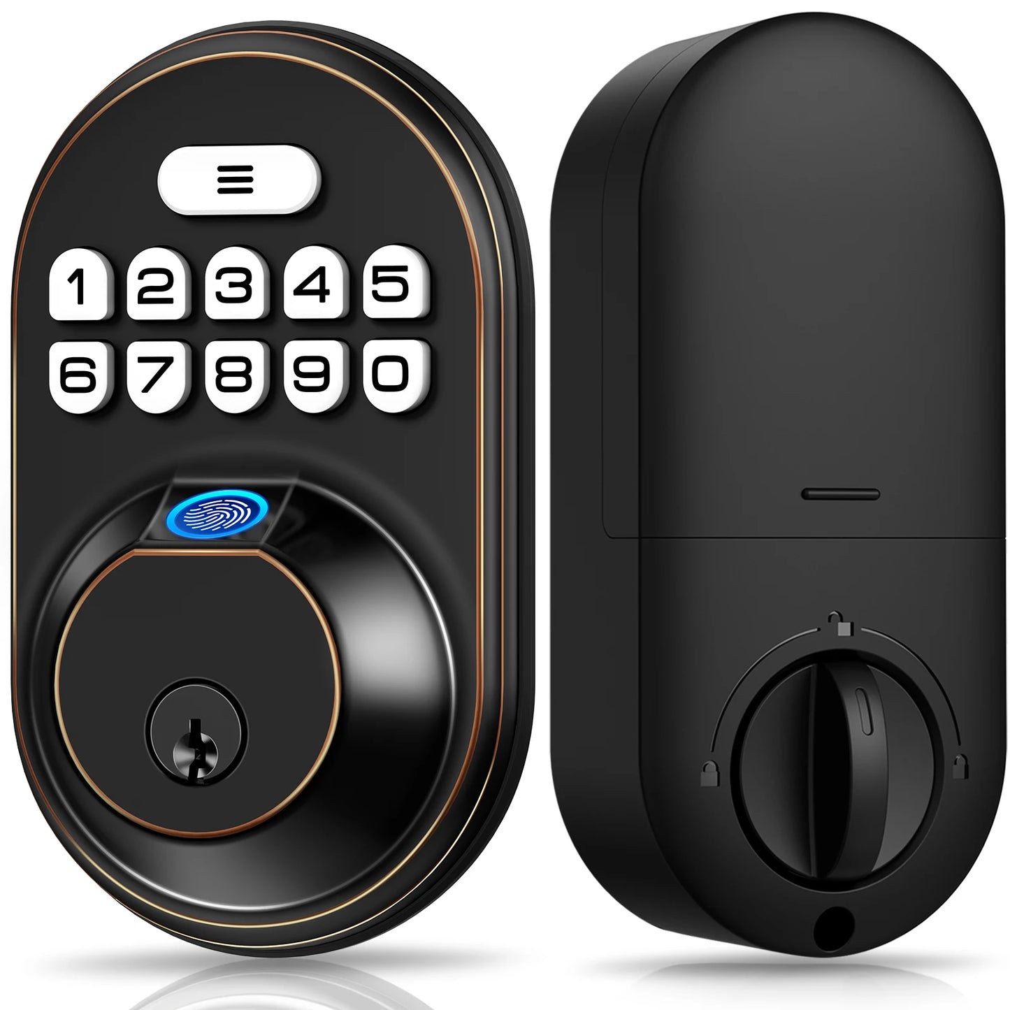 Veise Fingerprint Door Lock, Keyless Entry Keypad Deadbolt, Anti Peeping Password, Auto Lock, Easy Install