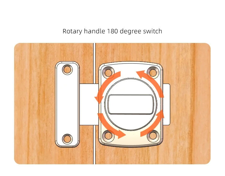 Home Security Latch Double Sided Cabinet Locks Rotate Bolt Gate Latches Twist Rotating Barrel Lock Bathroom Toilet Door Hardware