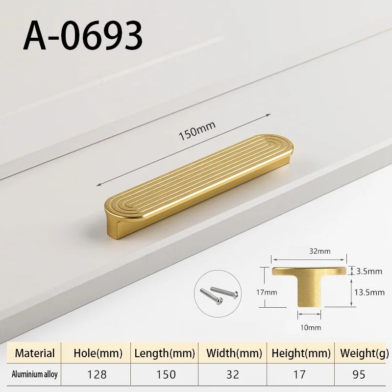 Round Unique Line Aluminium Alloy Furniture Door Knobs and Handles for Cabinet Kitchen Cupboard Drawer Pulls Home Decor Handles
