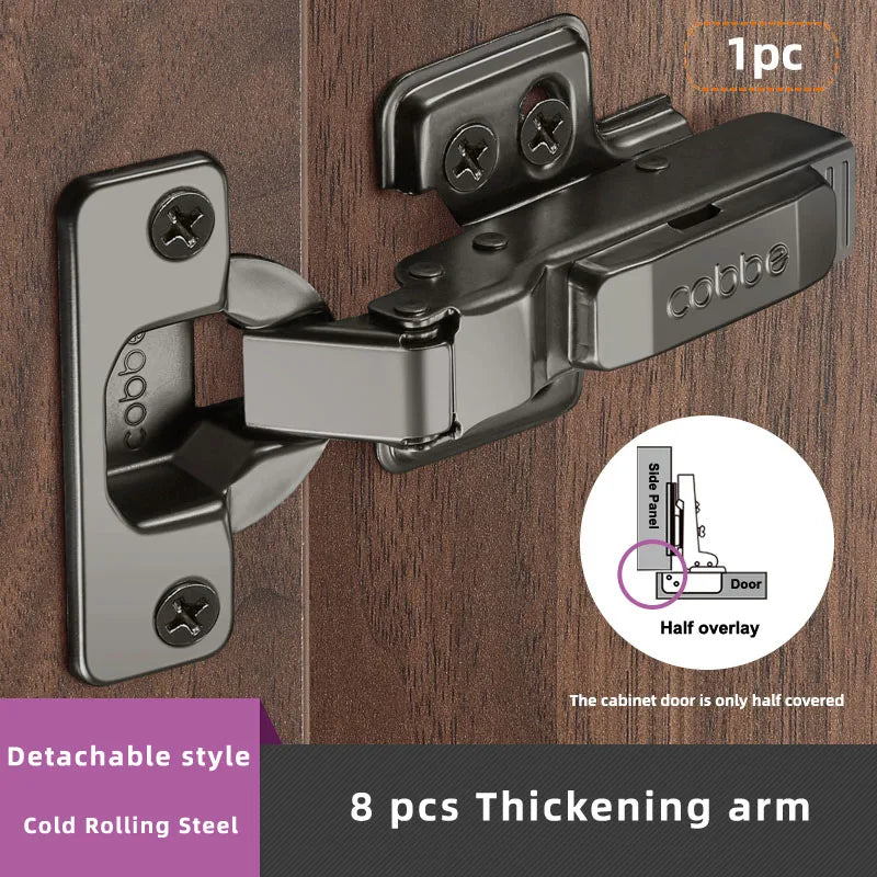1pc Cold Rolling Steel Furniture Hinge Black-Grey Door Hydraulic Hinges Damper Buffer Soft Close For Cabinet Hardware