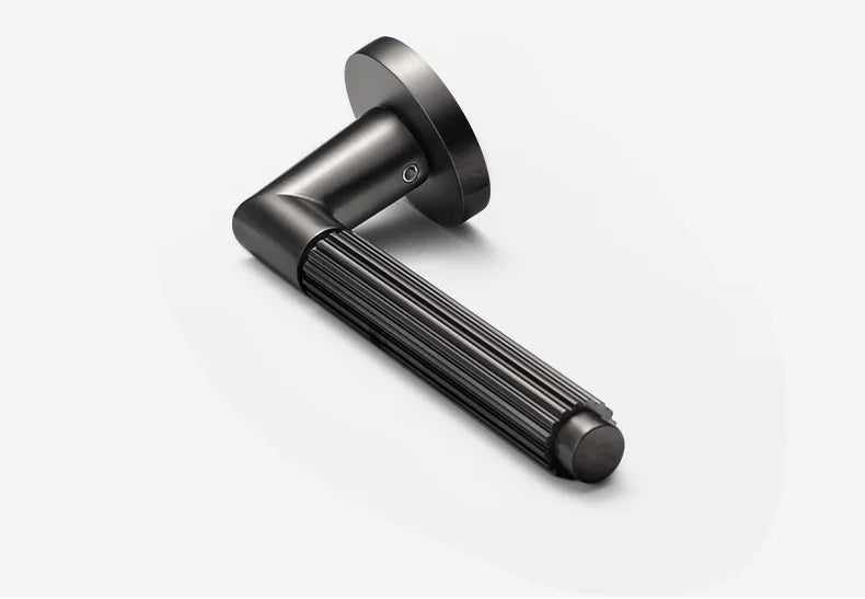 Bedroom door lock, room door handle lock, wooden door, household split lock Black gray brushed wire