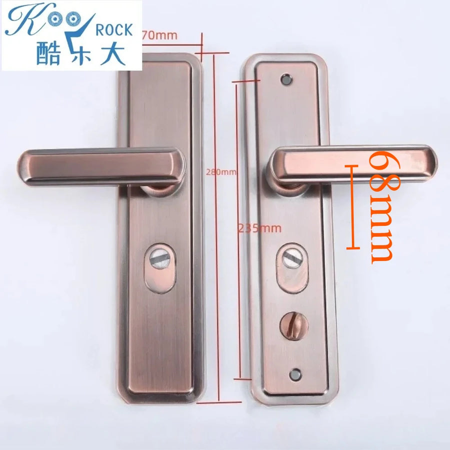 68 mm Double-Side Anti-Theft Door Lever with Dual-Spring and Anti-Pry Design in Copper Finish